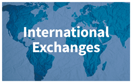 International Exchanges with map of the world
