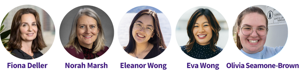 Panel 1: Fiona Deller, Norah Marsh, Eleanor Wong, Eva Wong, Olivia Seamone-Brown